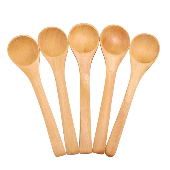 30 unids Mini Cuchara De Madera Hecha A Mano Pequeño， Cucharas Helado