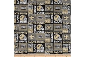 AWEHIRU Country Snuggles Saints Patch Fabric by The Yard (1/2 Yard)