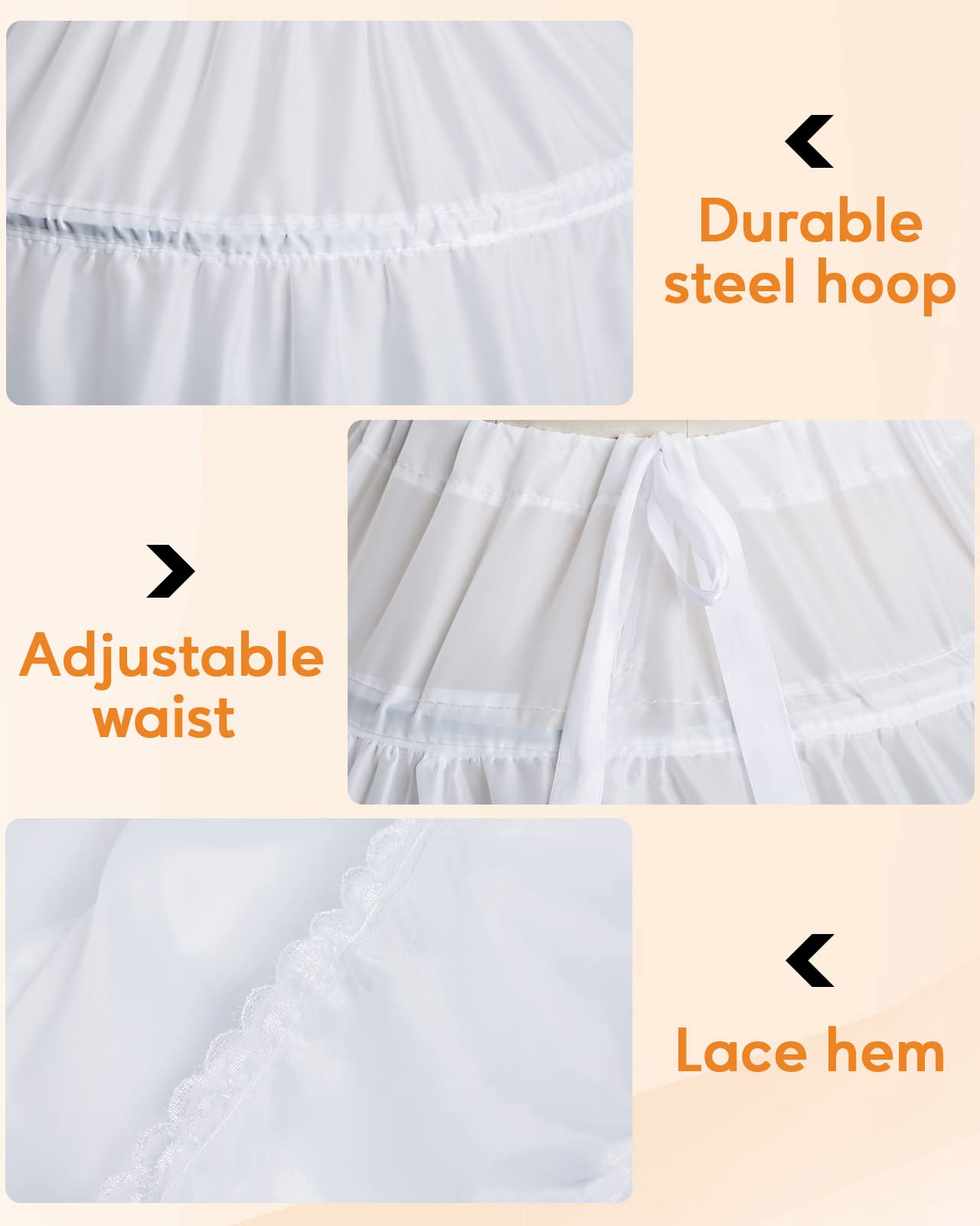 Women’s Petticoat Skirt Crinoline for Girls Hoop Skirt Petticoat Underskirt Half Slips
