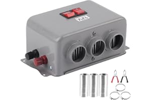12 Volt car Heater, 800w 12v Heater 12V Compact Car Heater 3 Hole 600W‑800W Winter Fast Heating Warmer Frost Removing Low Noi