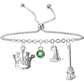 AICase Wicked Merch Witch Inspired Musical Gifts Broadway Musical Fans Charm Bracelet Elphaba and Glinda Gift Broadway Musical Merchandise