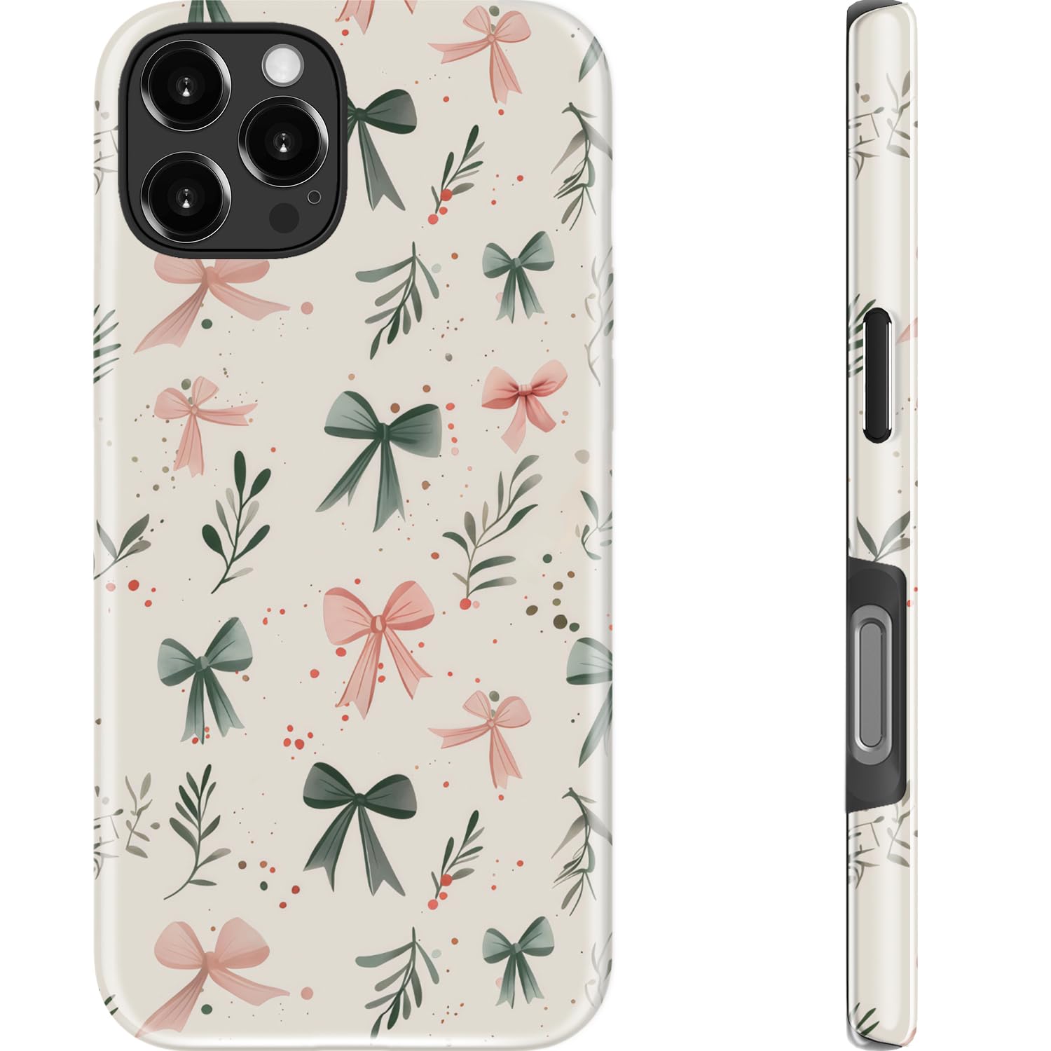 Goodon for iPhone 16 Pro Max Case,Aesthetic Vintage Pink Green Bows Girly Shell,Compatible with Magsafe,Trendy Unique Cool Retro Western Coquette Protective Slim Silicone Phone Cover for Women Girls