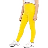 Lilax Girls' Basic Solid Full Length Cotton Soft Leggings