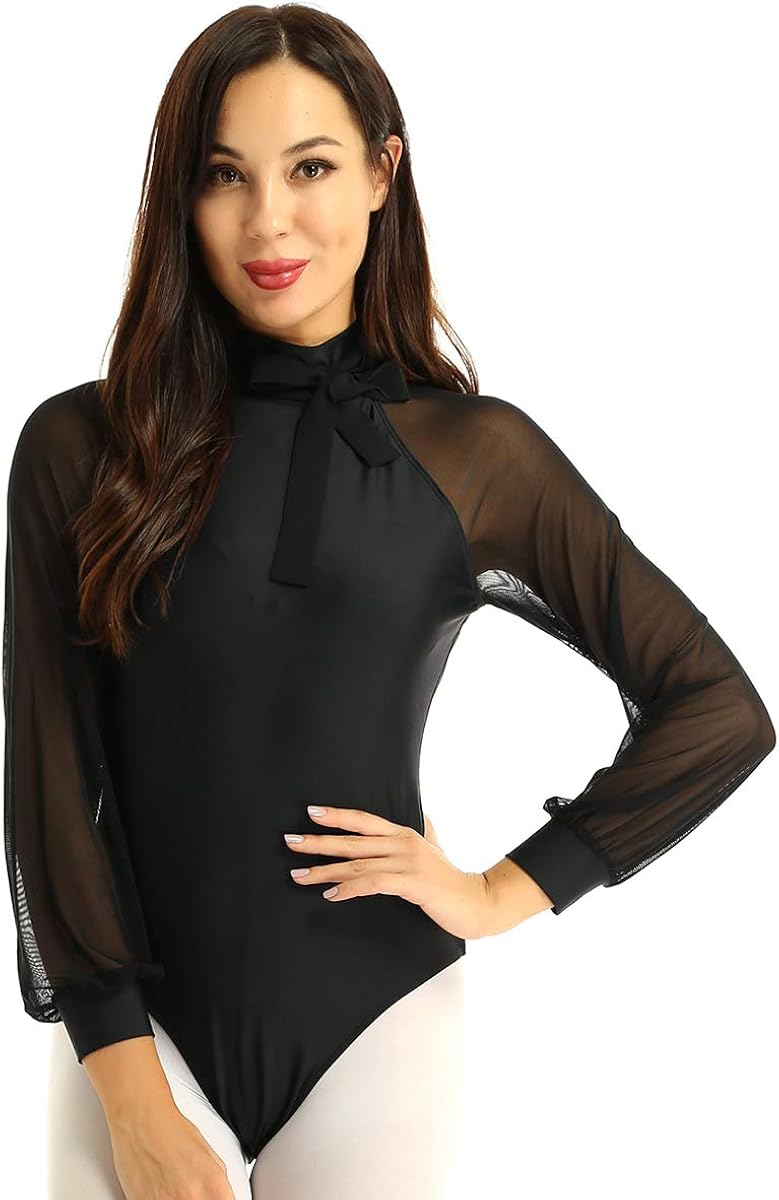 Download Amazon.com: moily Women's Long Mesh Sleeves Ballet Dance ...