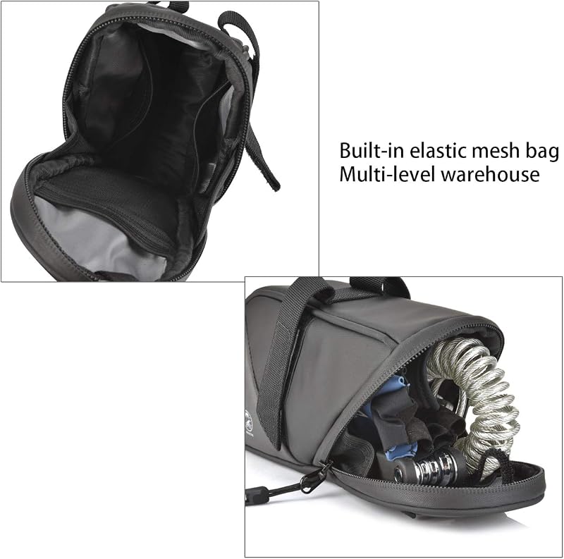 Sacoche de Selle de vélo avec réfléchissant, Sac de Queue de vélo étanche, Sac de siège sous Le siège résistant à la déchirure, Sac de vélo de Route VTT pour Le Cyclisme en Plein air