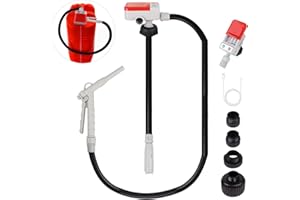 EAZY2HD Fuel Transfer Pump (3.2GPM) with Hand Nozzle for Quick Stop Flow Control, 51" Hose Automatic Gas Pump with 4 Gas Can Fittings, USB and Battery Powered Portable Siphon Pump for Oil, Gasoline, Diesel