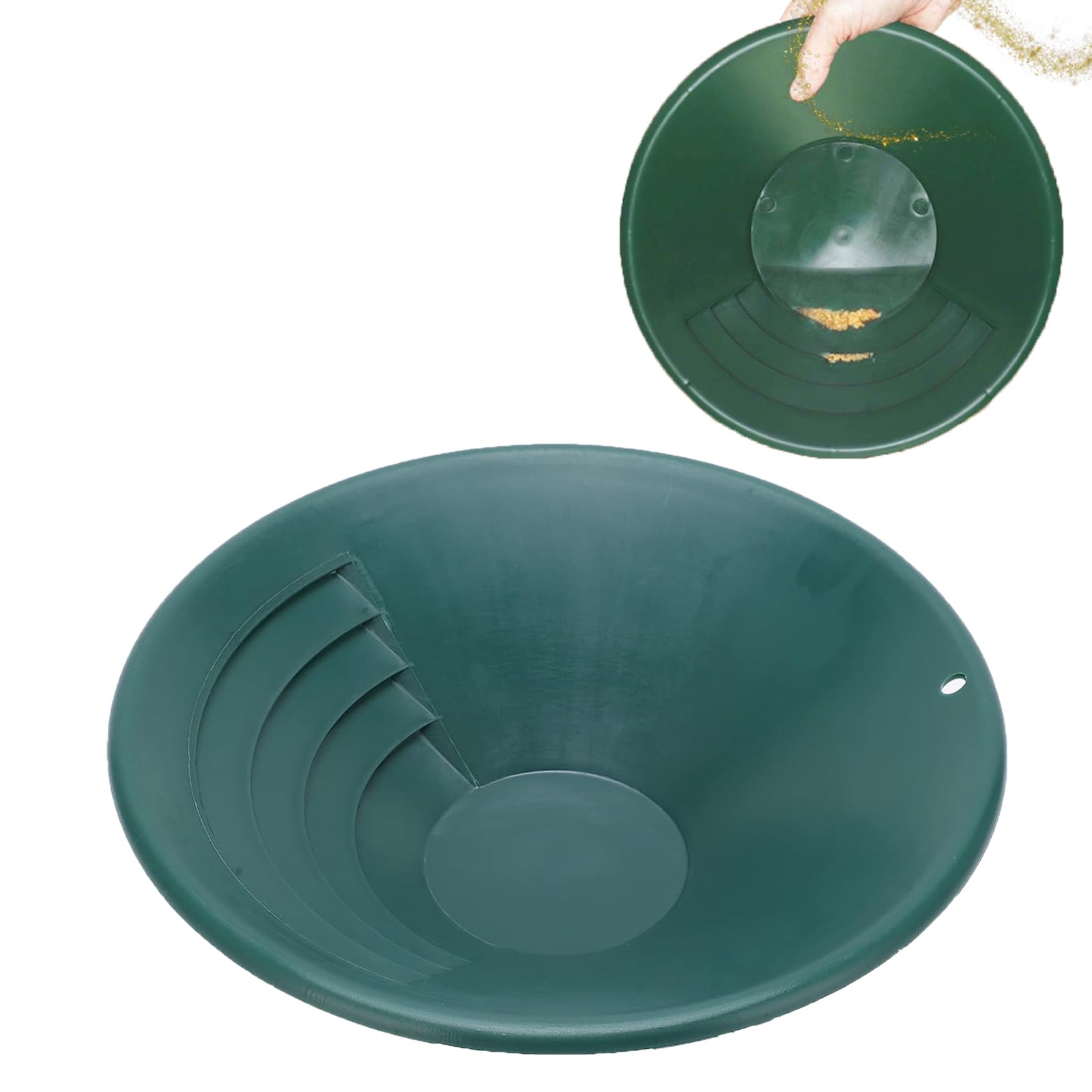 mumisuto Gold Panning Pan,10.2in/260mm Outdoor Gold Pan,ABS Gold Sifting Classifier, Manual Gold Panning Tool, Washing Sieve Tray Accessory, for Creeks for Rivers for Mountainous Areas