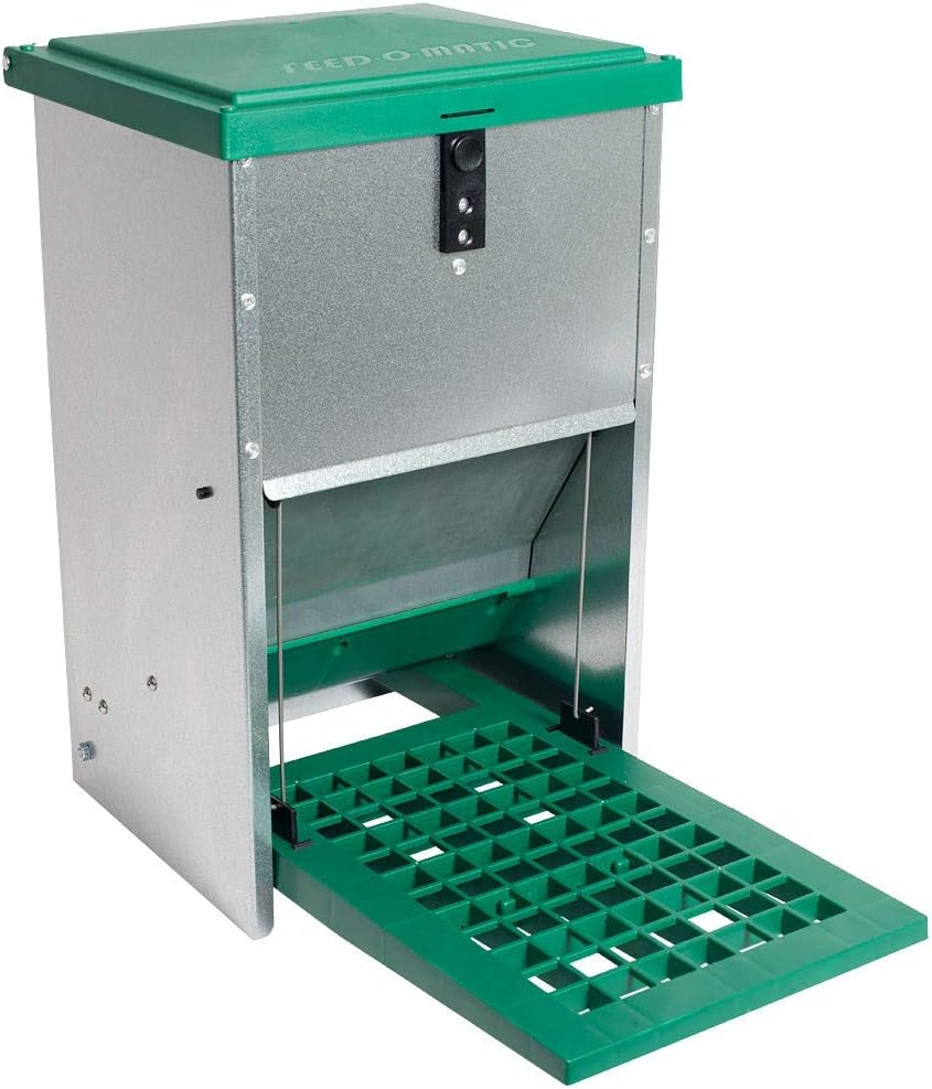 Soewolit 8kg Automatic Poultry Feeder Step Plate Chicken Trough Galvanised