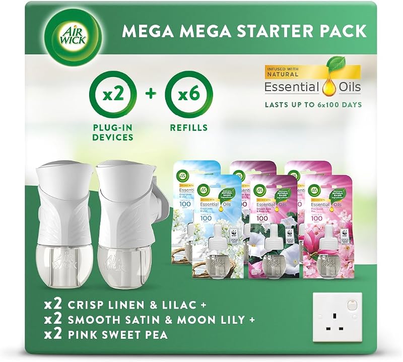 Air Wick Air Freshener Electrical Plug in Bundle Pack 2 Gadgets 6 Refills