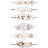 BFNAAgirl Baby Girl Headbands Nylon Flower Elastic Hairbands 6pcs Hair Accessories Gift for Newborn Infant Toddlers
