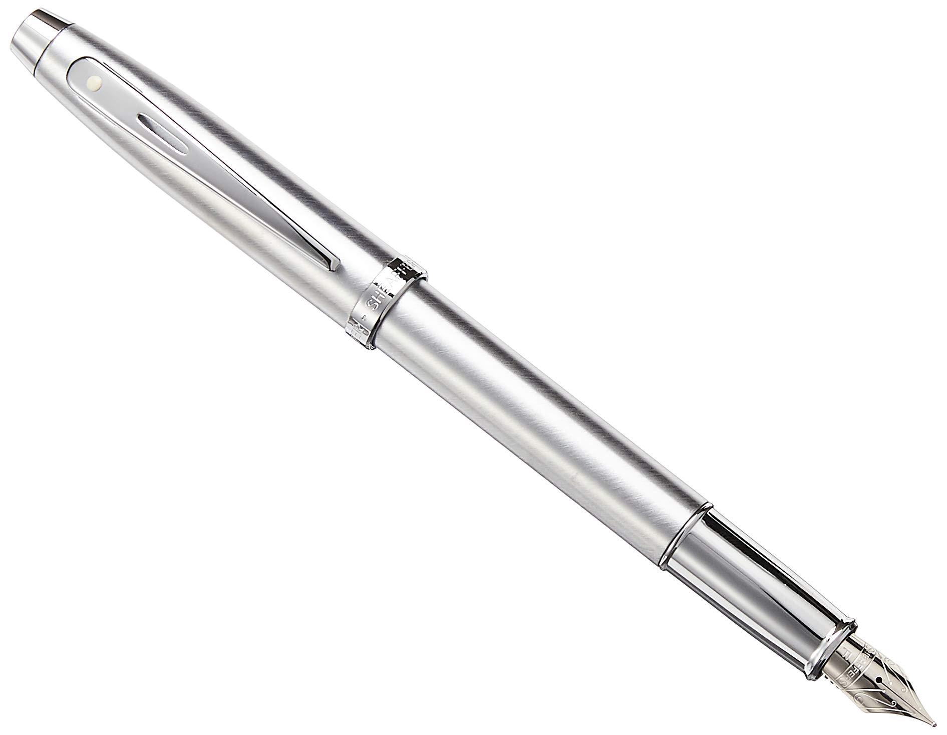 Sheaffer 100 Series Brushed Chrome/Nickel Trim Fountain Pen with Fine Nib