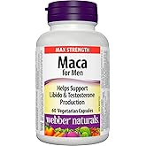 Webber Naturals Maca for Men, 60 Capsules, Contains Organic Maca & Testofen Fenugreek, Men's Health Support, Vegan