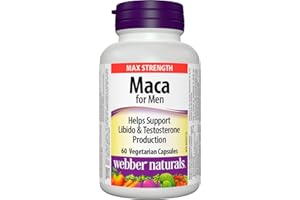 Webber Naturals Maca for Men, 60 Capsules, Contains Organic Maca & Testofen Fenugreek, Men's Health Support, Vegan