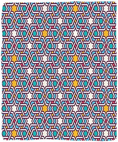 Chaoran 1 Fleece Blanket on Amazon Super Silky Soft All Season Super Plush Arabian Decor etGeometric Lines tars Based on Traditional Oriental Eastern Islamic Artistic World Past Accessories Extra