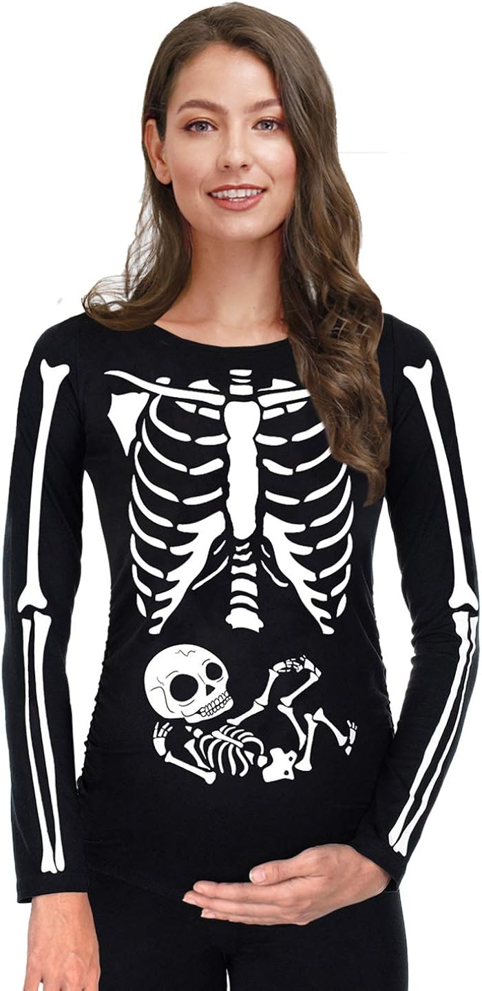 For G and PL Women's Halloween Maternity Long Sleeve Pregnancy Shirt