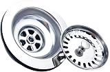 Qrity 110mm Stainless Steel PVC Sink Waste Basket Strainer Plug 1.5" Hole view 2
