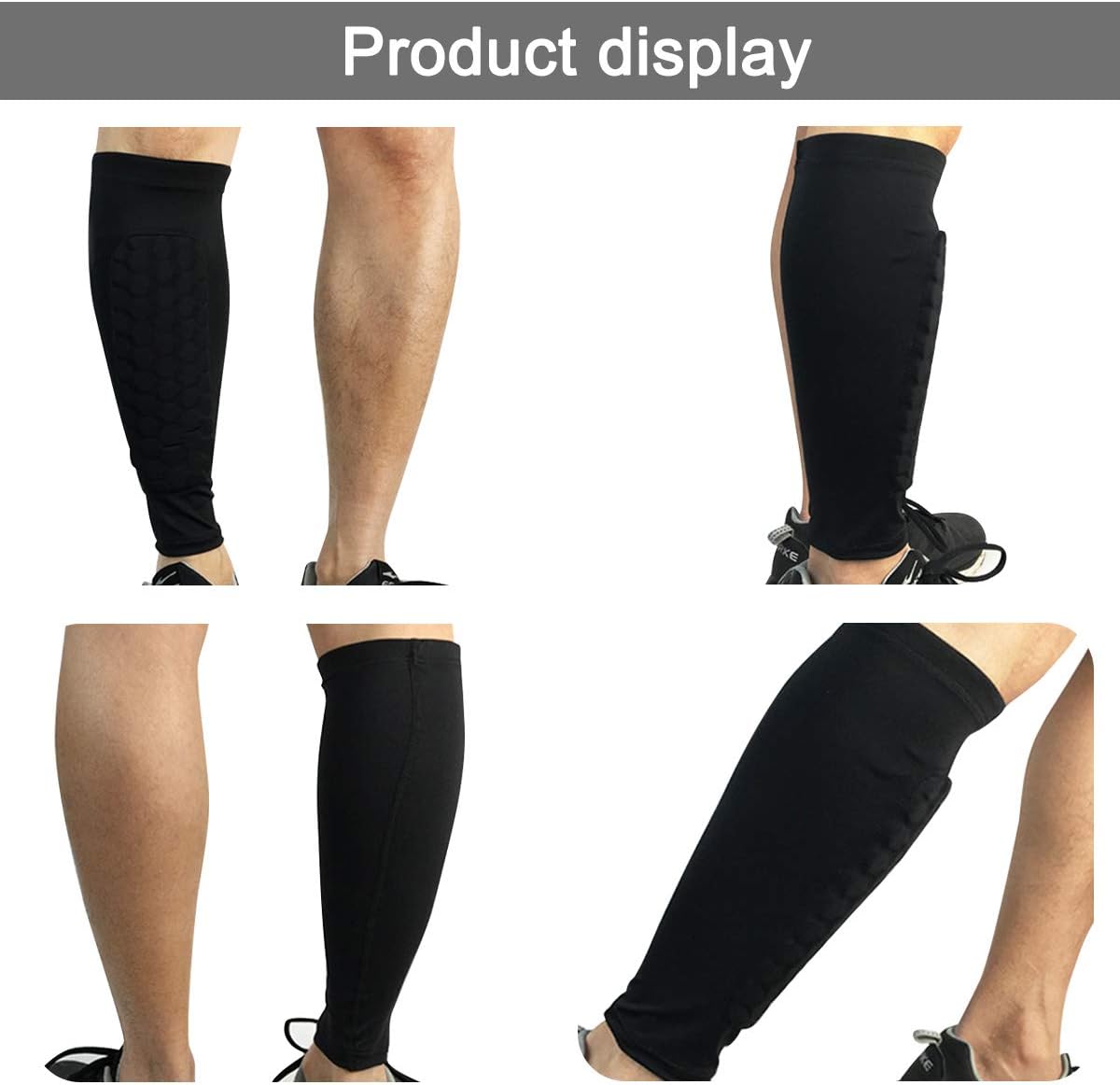 DORYUM 1 Pair Soccer Shin Guards Shin Pads for Kids Youth Adult, Football Shin Guard Socks Sleeves with Foam, Calf Compression Sleeve Honeycomb Pads, Child Calf Protective Gear Soccer Equipment (L) : Sports & Outdoors