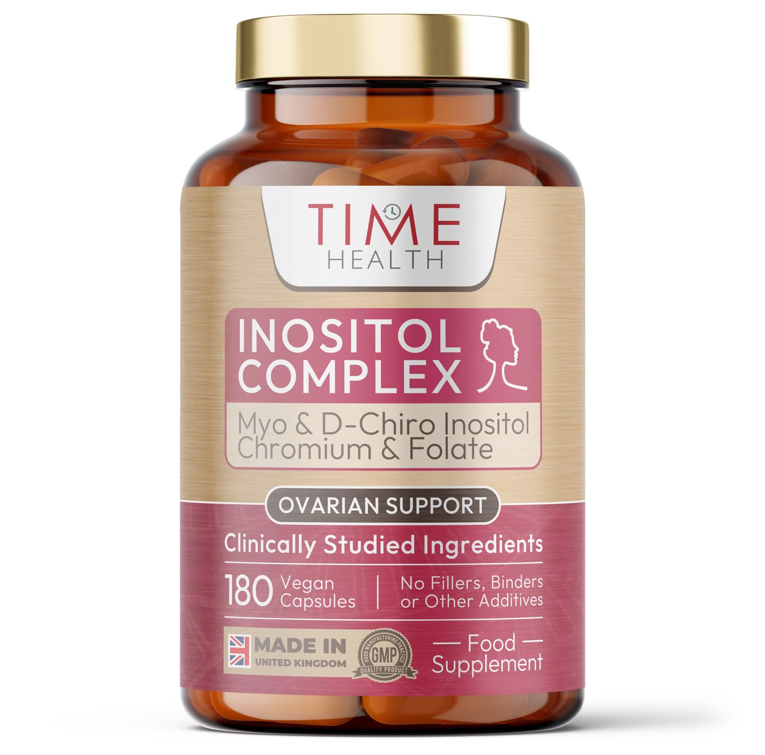 Inositol Complex | PCOS Support | 180 Capsules | Myo & D Chiro-Inositol, Folate & Chromium | 6X More D Chiro Inositol for Enhanced Benefits | Quatrefolic® | Vegan | UK Made | Additive Free