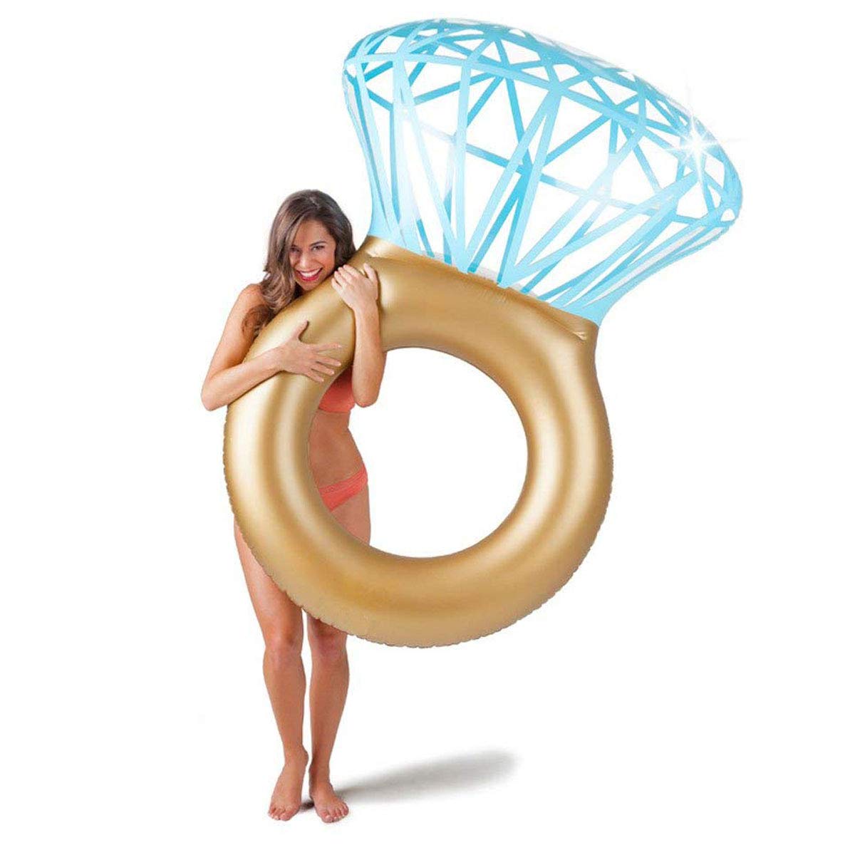 Inflatable Diamond Ring Swim Tire - Swim Ring as romantic Diamond Bath Island