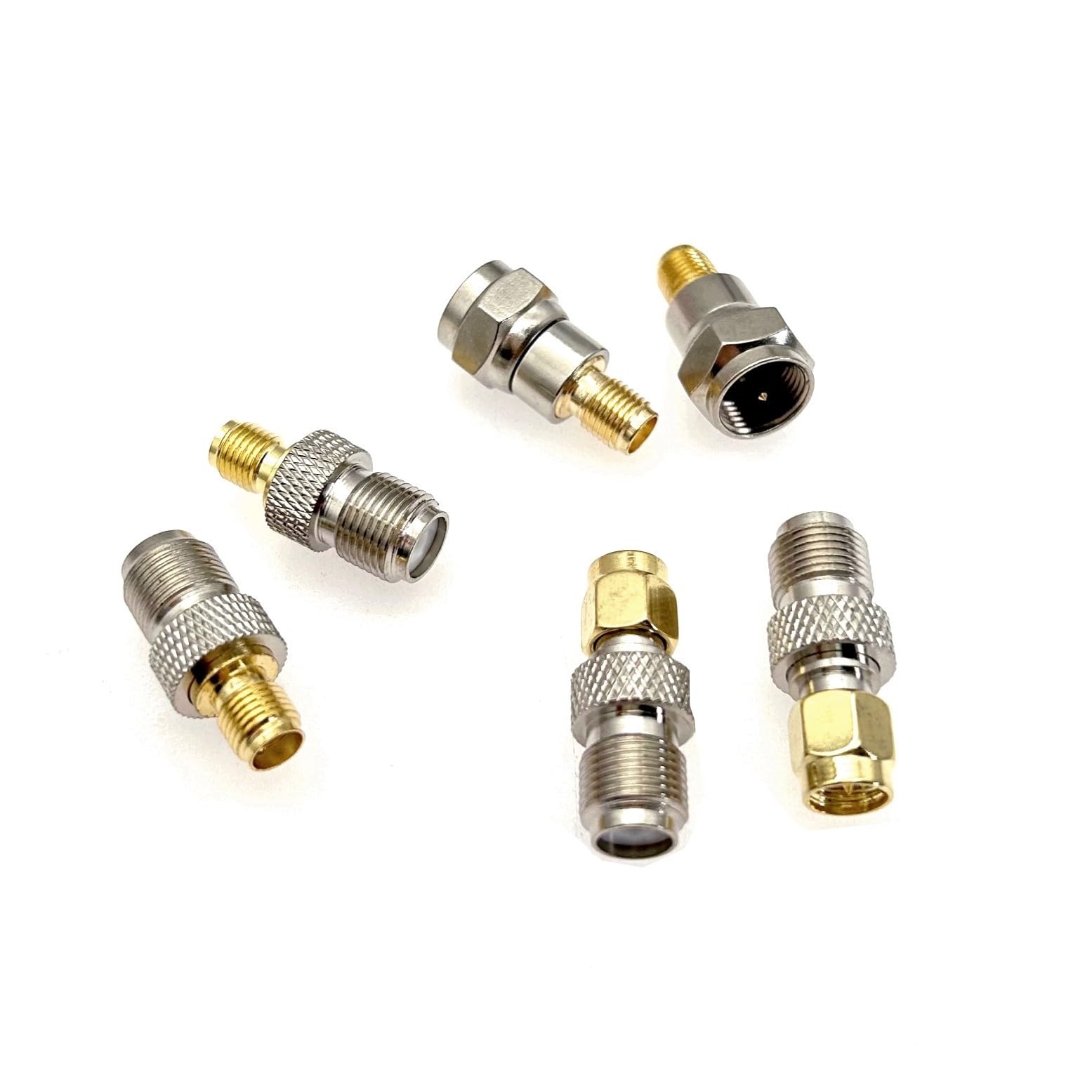 JZK Set of 2-6pcs F Type to SMA Male Female Adapter Coaxial Connectors