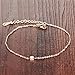 Fate Love Sideways Cross Anklet Bracelet for Women, Rose Gold Stainless Steel Adjustable Size, 9-11 inches (Crystal)