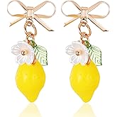 LXUEJIE Cute Lemon Dangle Earrings for Women, Cute Yellow Fruit Dangle Earrings, Perfect Lemon Accessories and Gifts for Women