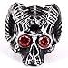 CICI TNASO Stainless Steel Skull Rings for Men Women, Titanium Skull Biker Ring with 5 Designs- Biomechan, Skull King, Gas mask, Goat Head, Steam Punk Style, Size 8-15