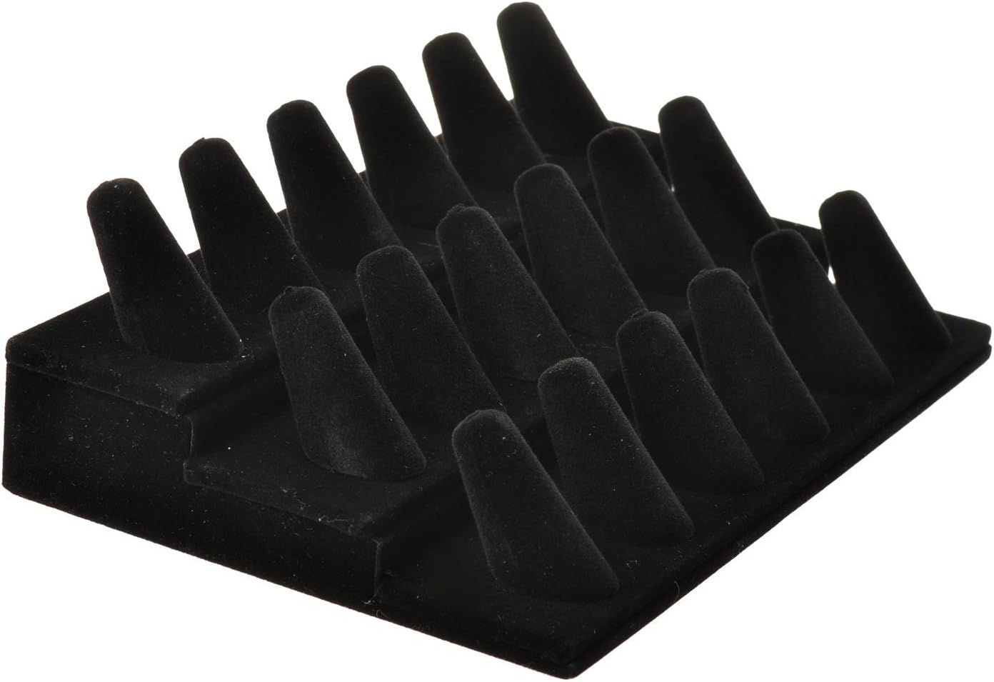Bocar Black Velvet Finger Ring Display Showcase Organizer Holder Jewelry Storage Counter (18JZZ): Home & Kitchen