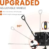 Overmont 100L Camping Trolley - 220LBS Capacity, Collapsible Wagon, Black view 4