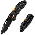 VEVOR Folding Pocket Knife, 3 inch 7Cr17Mov Blade, Aluminum Handle Small EDC Knife with Pocket Clip, Sharp Camping Survival Hiking Knife, 2.8 oz Easy to Carry for Men Women
