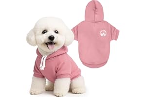 PETCARE Dog Hoodie Sweaters for Small Medium Dogs Cats Cute Soft Warm Fleece Puppy Sweaters Dog Clothes Hoodies Sweatshirt Reflective Fall Winter Chihuahua Yorkie French Bulldog Outfits, Pink