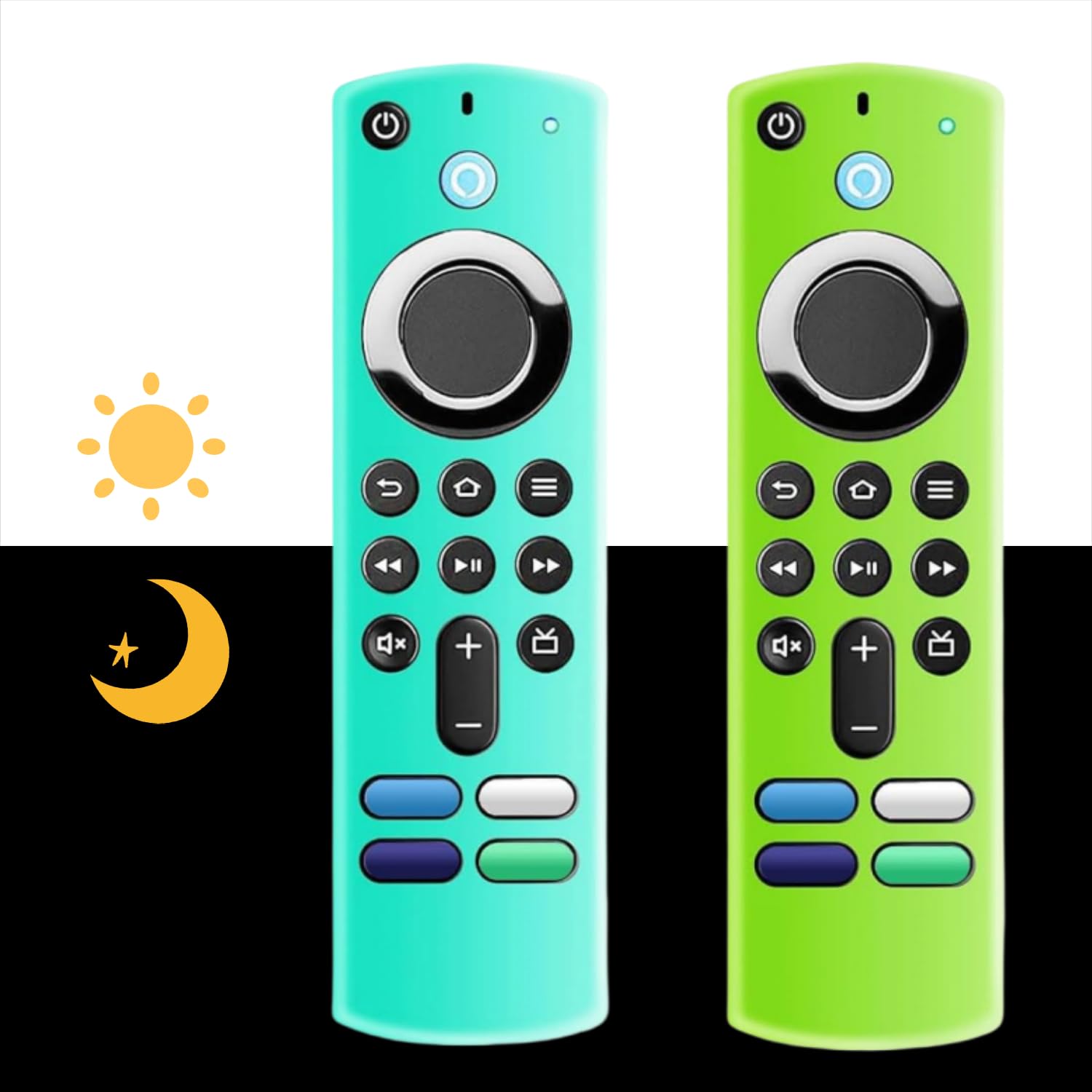 [2 Pack] Remote Cover Compatible with 3rd Gen Voice Remote, Anti Slip Silicone Protective Case Cover with Lanyard — image 1