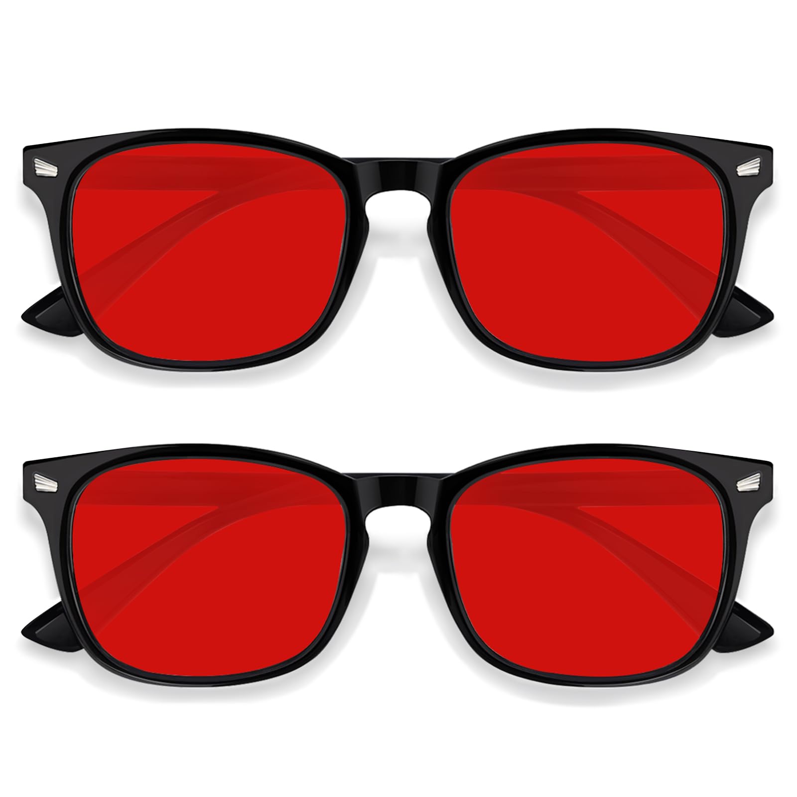 CHEERS DEVICES Blue Light Glasses for Kids Boys Girls Teens - 2 Pack Sleep Glasses with Red Lens 99.9% Blue Green Blocking for Computer, Gaming Image