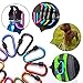 Locking Carabiner, Aluminum D-Ring, Carabiner Keychain Hook Clip for Outdoor, Camping, Hiking, Traveling, Backpack (10 Pcs+5 Key Rings+2 Wire Keychain Cable)