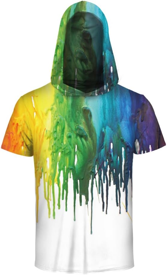 Azuki 2018 Hoodies Sweatshirt Men's Short Sleeve Pullovers 3D Print Tracksuit -S