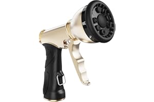 RAINPOINT Garden Hose Nozzle with 9 Adjustable Spray Patterns(Black, 1pcs)