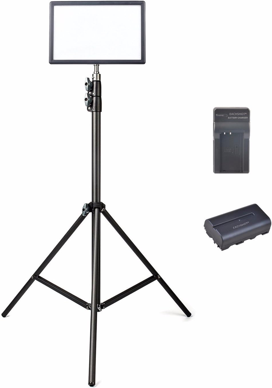 EACHSHOT L116T w/ Stand, Battery, Charger, RA CRI95 Super Slim LED Light Panel for Vlog Photography ect, 3300K-5600K LED Video Light , LCD Screen, Color temperature and Brightness can be adjusted