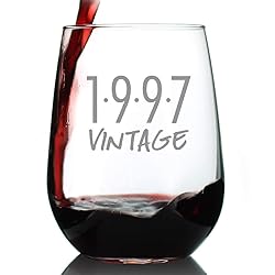 Bevvee Vintage 1997 Stemless Wine Glass - 28th