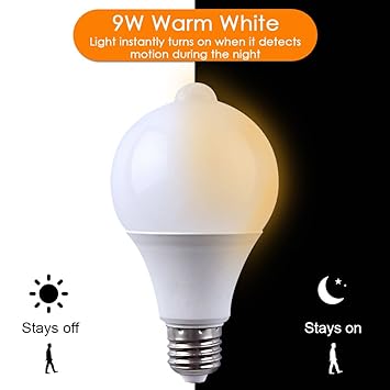 Amazon Com 9w E27 Led Infrared Motion Detection Light Sensor Pir
