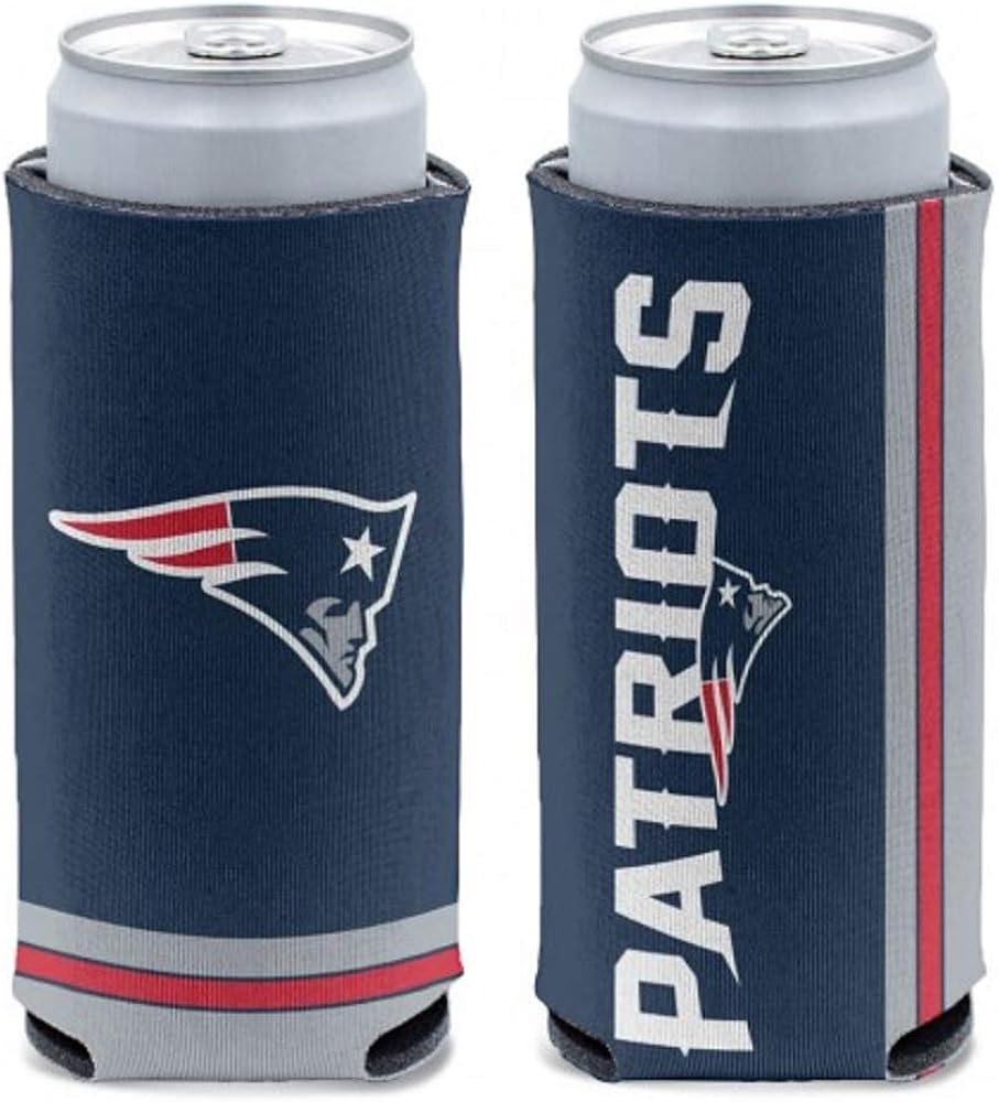 WinCraft NFL New England Patriots Slim Can Cooler, Team Colors, One Size