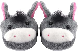 AugFrog 1 Pair Doll Shoes Suitable for 18 Inch Dolls, Cute Fashion Doll Accessories, Doll Slippers with Cartoon Animal Appearance Design, Birthday Gift for Children - Donkey