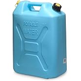 Scepter Portable Plastic Military Style Food Grade 5 Gal Water Jug Container with Reversible Spout for Camping &amp; Emergency Storage, Blue