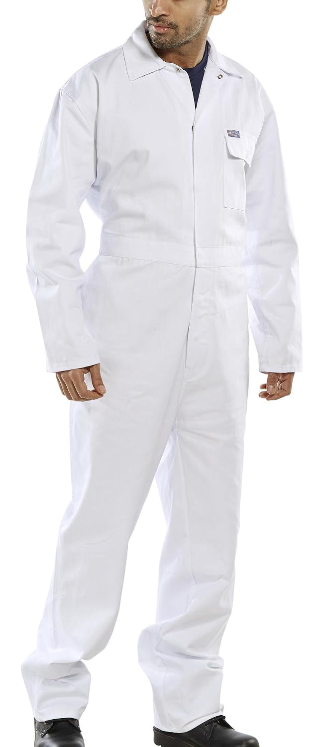 CLICK COTTON DRILL BOILERSUIT WHITE 44, 44" / 112cm