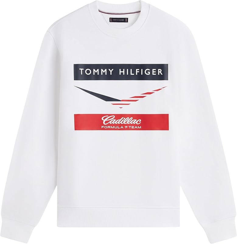 Unisexe Sweatshirt TH X Cadillac F1 Chevron Crewneck Coton, Blanc (White), L — photo 5 sur 7