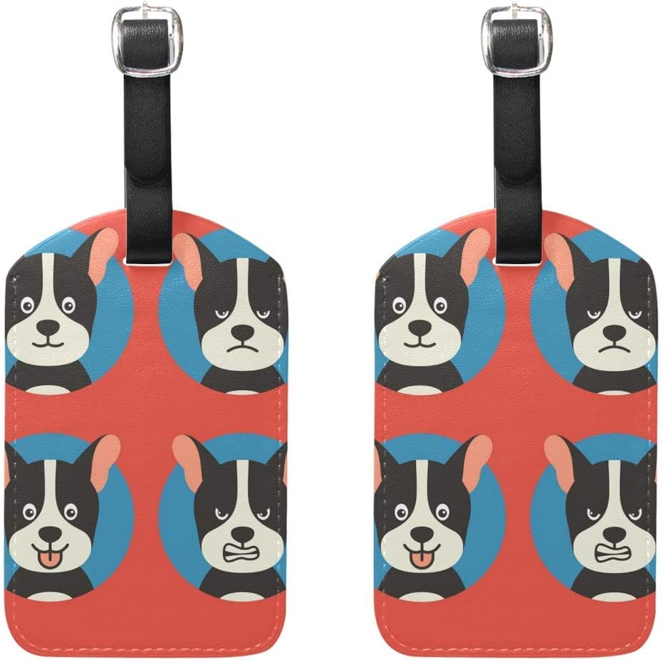 Dog Expressions Luggage Tags Bag Travel Labels for Baggage Suitcase