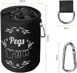 Vicloon Premium Peg Bag Black Large with Drawcord and Hook view 2