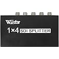 Wiistar SDI 1x4 Splitter Black Amplifier Splitter 1 in to 4 Out SD-SDI HD-SDI 3G-SDI Repeater Extender