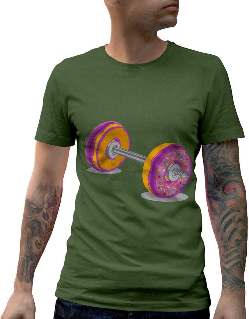 Donut Barbell Food Mens Crew Neck T-Shirt