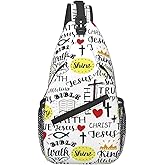 Christian Jesus Cross Crossbody Sling Bag For Women Men Adjustable Chest Bag Cute Shoulder Backpack Daypack For Sport Travel Hiking