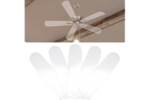 CroBlissful 5 Pcs 16-1/2'' Ceiling Fan Blades for 42" Clear Acrylic Ceiling Fan Blades Replacement Universal Substitution for Indoor Outdoor Replacement Use (Pointed Head)